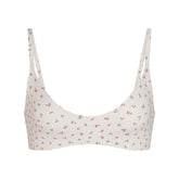 NikeSKIMS MATTE MICRO SCOOP BRA | DITSY FLORAL PRINT LAYS FLAT ON A WHITE BACKGROUND | FLT