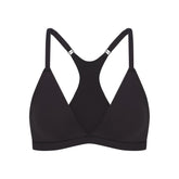 FITS EVERYBODY RACERBACK TRIANGLE BRALETTE | ONYX FLAT ON A WHITE BACKGROUND | FLT