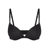 SKIMS ULTIMATE NIPPLE WIRELESS PUSH-UP BRA | ONYX FLAT ON A WHITE BACKGROUND | FLT