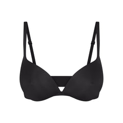SKIMS ULTIMATE NIPPLE WIRELESS PUSH-UP BRA | ONYX FLAT ON A WHITE BACKGROUND | FLT