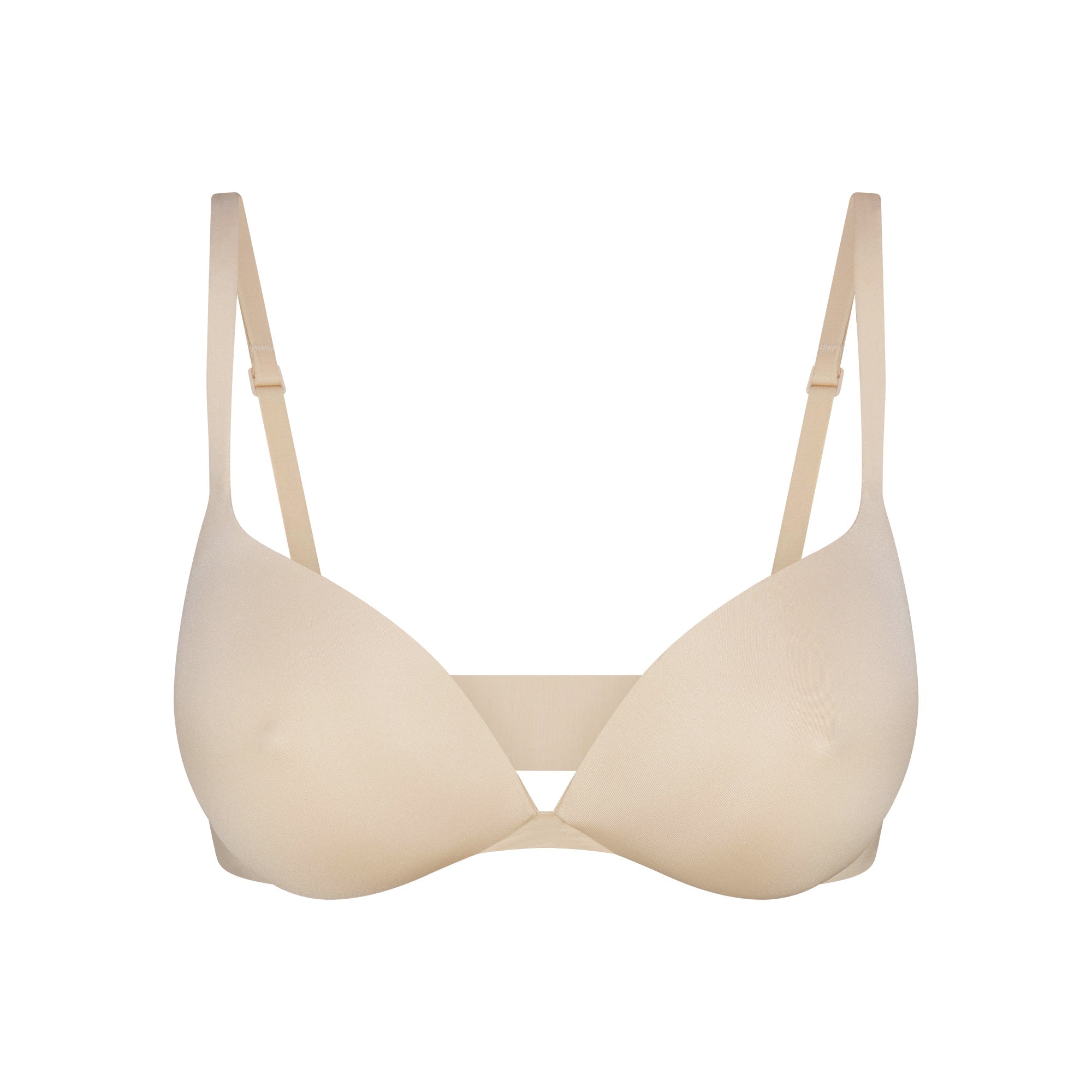 SKIMS ULTIMATE NIPPLE WIRELESS PUSH-UP BRA | SAND FLAT ON A WHITE BACKGROUND | FLT