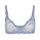 STRETCH LACE UNLINED DEMI BRA | SLATE FLAT ON A WHITE BACKGROUND | FLT@ | FOCUS: 0.0, 1.0, 0.9