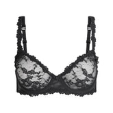 STRETCH LACE UNLINED DEMI BRA | SOOT FLAT ON A WHITE BACKGROUND | FLT