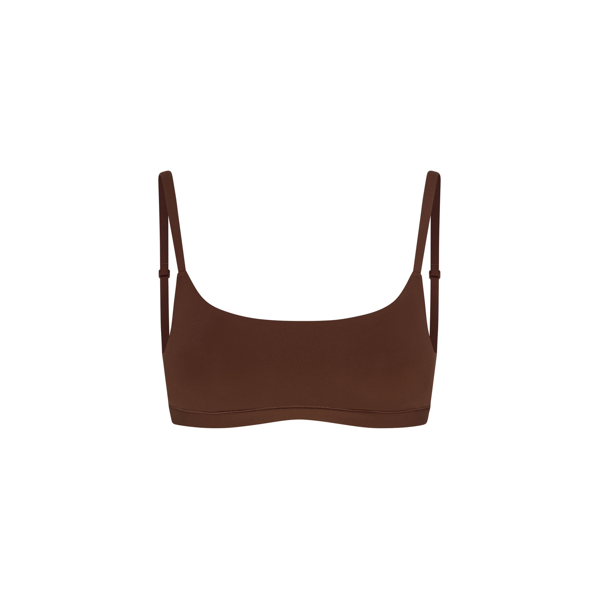 FITS EVERYBODY MASTECTOMY SCOOP BRALETTE | COCOA FLAT ON A WHITE BACKGROUND | @ | FOCUS: 0.9, 0.1, 0.7