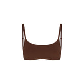 FITS EVERYBODY MASTECTOMY SCOOP BRALETTE | COCOA FLAT ON A WHITE BACKGROUND | @ | FOCUS: 0.9, 0.1, 0.7