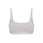 COTTON JERSEY MATERNITY NURSING SCOOP BRALETTE | LIGHT HEATHER GREY FLAT ON A WHITE BACKGROUND | FLT