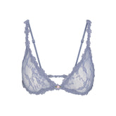 STRETCH LACE TRIANGLE BRALETTE | SLATE FLAT ON A WHITE BACKGROUND | FLT