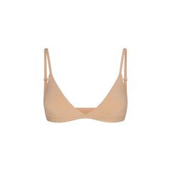 FITS EVERYBODY MASTECTOMY TRIANGLE BRALETTE | CLAY FLAT ON A WHITE BACKGROUND | @ | FOCUS: 0.9, 0.1, 0.7