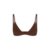 FITS EVERYBODY MASTECTOMY TRIANGLE BRALETTE | COCOA FLAT ON A WHITE BACKGROUND | @ | FOCUS: 0.9, 0.1, 0.7