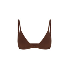 FITS EVERYBODY MASTECTOMY TRIANGLE BRALETTE | COCOA FLAT ON A WHITE BACKGROUND | @ | FOCUS: 0.9, 0.1, 0.7