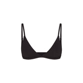 FITS EVERYBODY MASTECTOMY TRIANGLE BRALETTE | ONYX FLAT ON A WHITE BACKGROUND | @ | FOCUS: 0.9, 0.1, 0.7