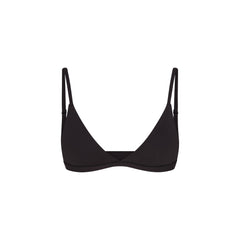 FITS EVERYBODY MASTECTOMY TRIANGLE BRALETTE | ONYX FLAT ON A WHITE BACKGROUND | @ | FOCUS: 0.9, 0.1, 0.7