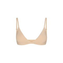 FITS EVERYBODY MASTECTOMY TRIANGLE BRALETTE | SAND FLAT ON A WHITE BACKGROUND | @ | FOCUS: 0.9, 0.1, 0.7