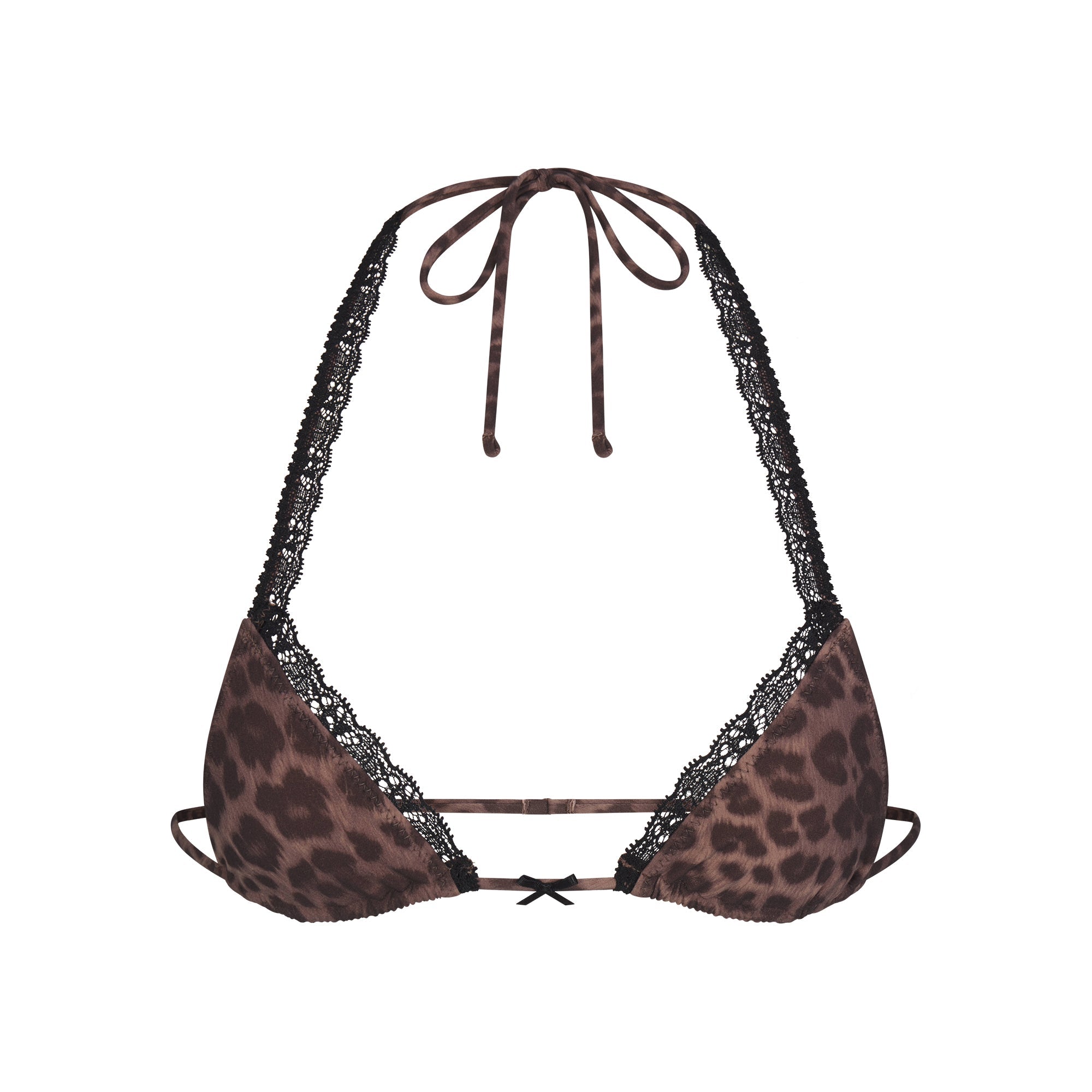 FITS EVERYBODY LACE MICRO BRALETTE | UMBER LEOPARD PRINT FLAT ON A WHITE BACKGROUND | FLT