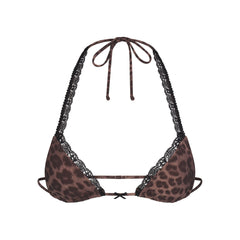 FITS EVERYBODY LACE MICRO BRALETTE | UMBER LEOPARD PRINT FLAT ON A WHITE BACKGROUND | FLT