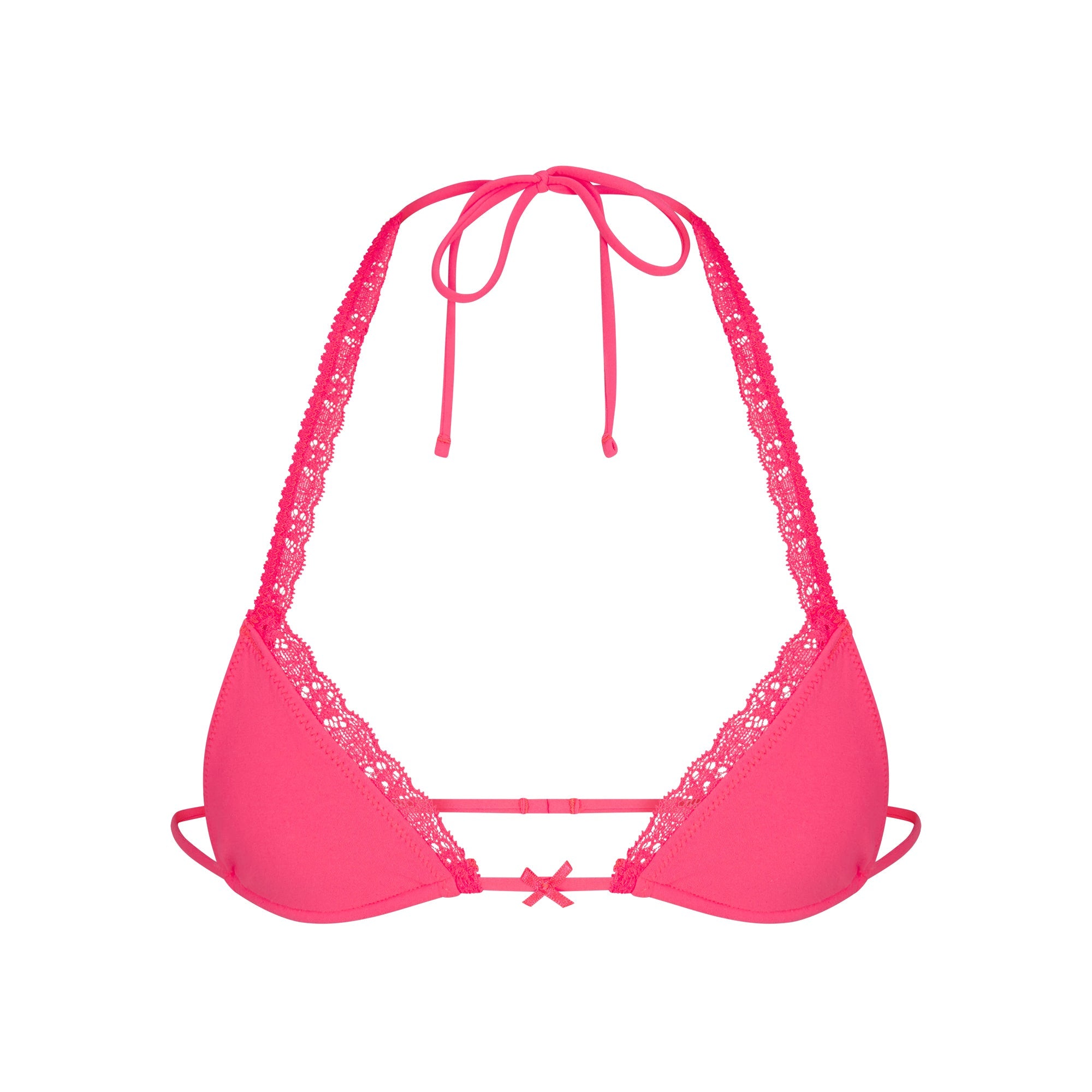 FITS EVERYBODY LACE MICRO BRALETTE | ULTRA PINK FLAT ON A WHITE BACKGROUND | FLT