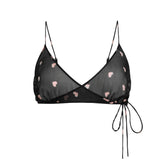 SKIMS ROMANCE SKIMPY WRAP BRALETTE | OBSIDIAN SPACED HEARTS FLAT ON A WHITE BACKGROUND | FLT