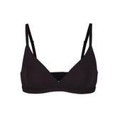 FITS EVERYBODY CROSSOVER BRALETTE | ONYX (TRIANGLE BRALETTES) LAYS FLAT ON A WHITE BACKGROUND | FLT