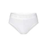 SKIMS STRETCH MENS BRIEF | CHALK (MENS BRIEFS, MENS UNDERWEAR) LAYS FLAT ON A WHITE BACKGROUND | FLT