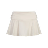 COTTON JERSEY FOLDOVER MINI SKORT | MARBLE LAYS FLAT ON A WHITE BACKGROUND | FLT