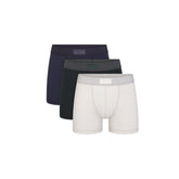 SKIMS COTTON MENS 3" BOXER BRIEF 3-PACK | BLUE BLACK MULTI FOCUS: 0.0, 1.0, 0.9