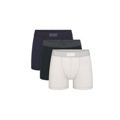 SKIMS COTTON MENS 3" BOXER BRIEF 3-PACK | BLUE BLACK MULTI FOCUS: 0.0, 1.0, 0.9