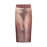 MESH COVER-UPS MIDI SKIRT | HENNA FK BODY PRINT LAYS FLAT ON A WHITE BACKGROUND | FLT
