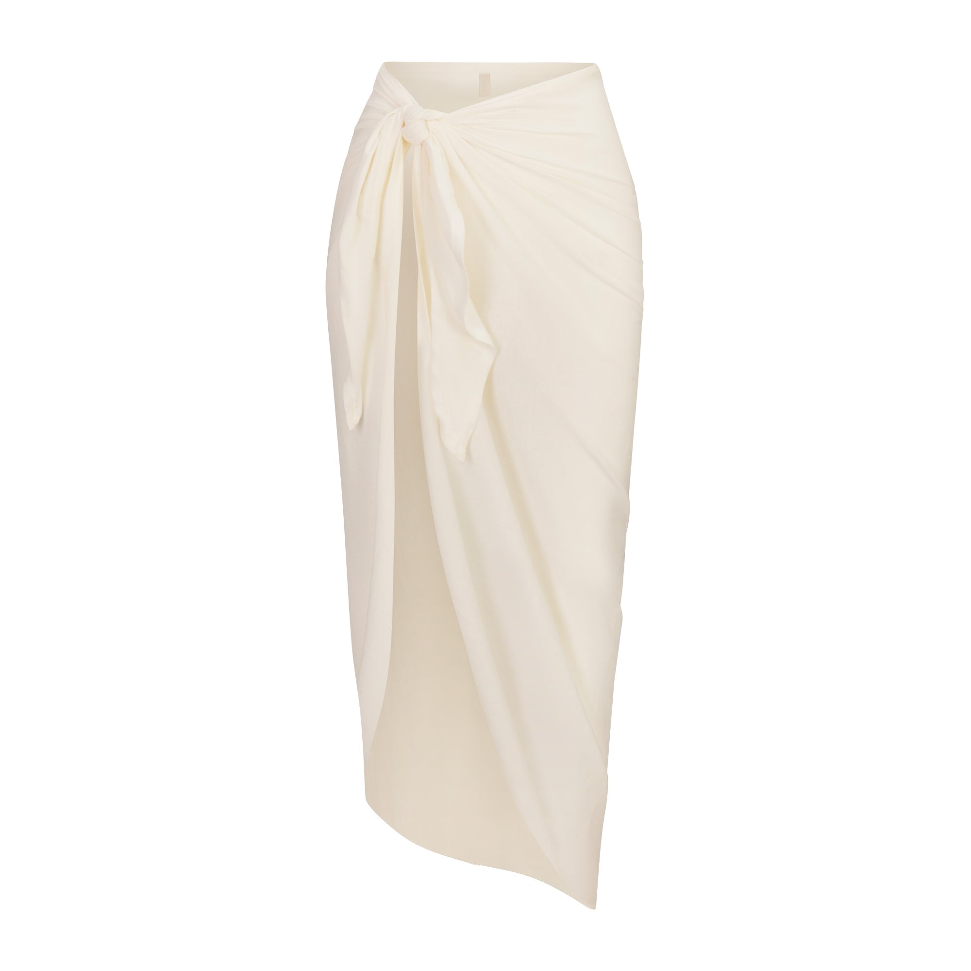 COTTON JERSEY COVER-UPS TIE SARONG | EGRET LAYS FLAT ON A WHITE BACKGROUND | FLT
