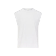 HEAVYWEIGHT COTTON MENS CROPPED TANK | CHALK FLAT ON A WHITE BACKGROUND