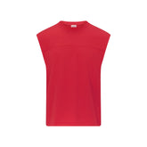 HEAVYWEIGHT COTTON MENS CROPPED TANK | WASHED RED FLAT ON A WHITE BACKGROUND | FLT