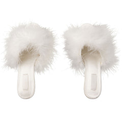 FEATHER KITTEN HEEL | IVORY ADDITIONAL FABRIC DETAILS