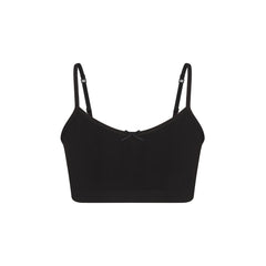 COTTON SEAMLESS GIRLS BRALETTE 2-PACK | LIGHT HEATHER GREY AND SOOT FLAT ON A WHITE BACKGROUND @ | FLT
