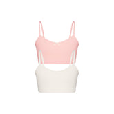 COTTON SEAMLESS GIRLS BRALETTE 2-PACK | MARBLE AND BALLET FLAT ON A WHITE BACKGROUND @ | FLT