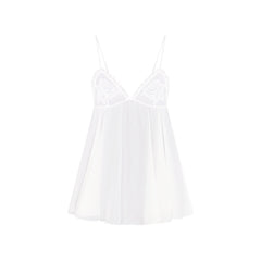 SKIMS ROMANCE BABYDOLL DRESS | IVORY LAYS FLAT ON A WHITE BACKGROUND | FLT