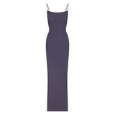 SOFT LOUNGE LONG SLIP DRESS | SLEET FLAT ON A WHITE BACKGROUND | FLT