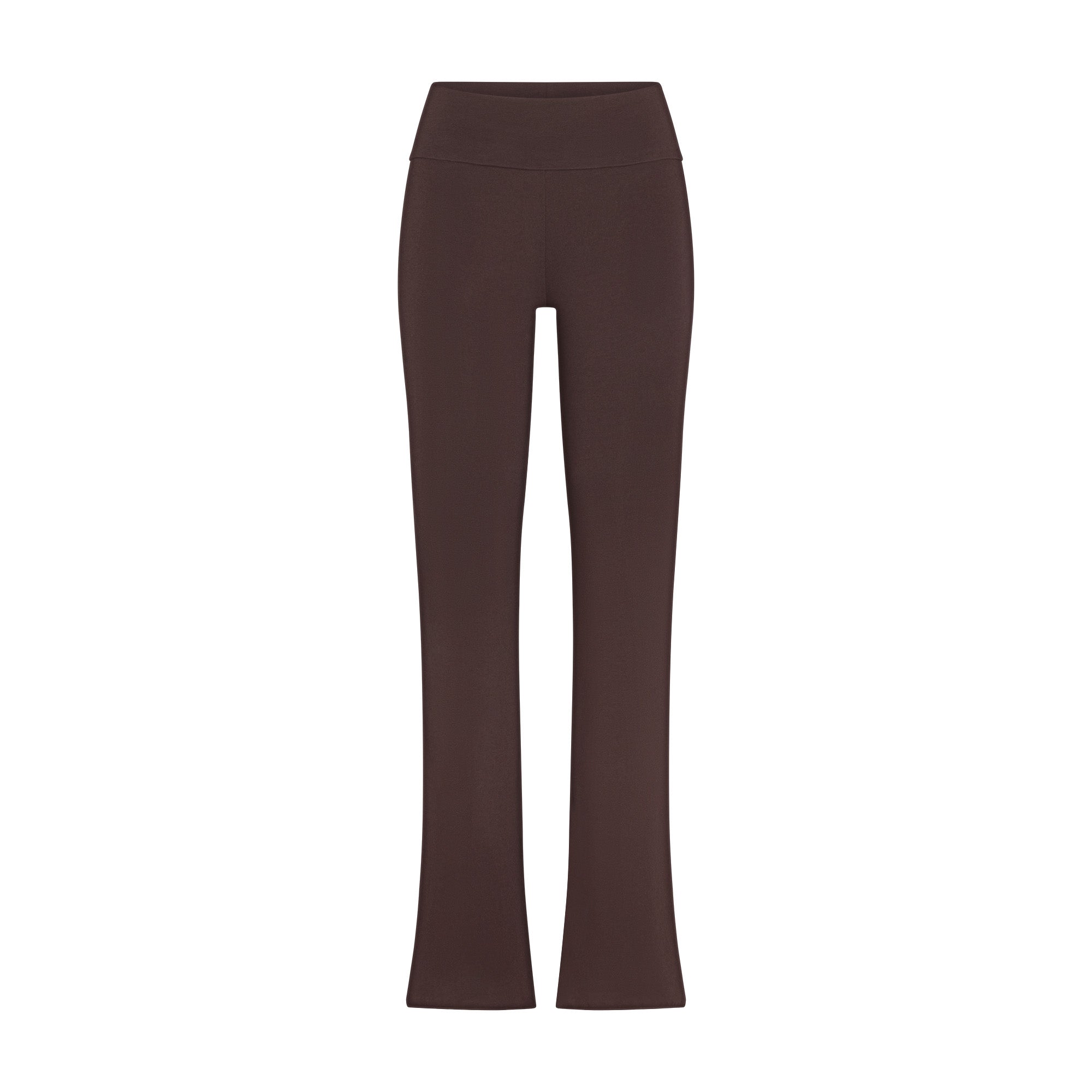 COTTON JERSEY FOLDOVER PANT | ESPRESSO FLAT ON A WHITE BACKGROUND | FLT