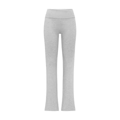 COTTON JERSEY FOLDOVER PANT | LIGHT HEATHER GREY FLAT ON A WHITE BACKGROUND | FLT