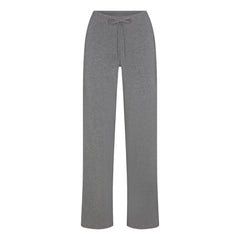 COTTON JERSEY STRAIGHT LEG PANT | DARK HEATHER GREY FLAT ON A WHITE BACKGROUND | FLT