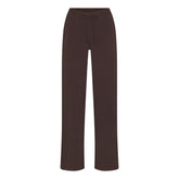 COTTON JERSEY STRAIGHT LEG PANT | ESPRESSO FLAT ON A WHITE BACKGROUND | FLT