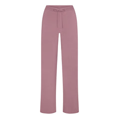 COTTON JERSEY STRAIGHT LEG PANT | MUTED MAUVE FLAT ON A WHITE BACKGROUND | FLT