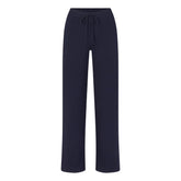 COTTON JERSEY STRAIGHT LEG PANT | NAVY FLAT ON A WHITE BACKGROUND | FLT