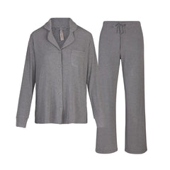SOFT LOUNGE SLEEP SET | HEATHER GREY LAYS FLAT ON A WHITE BACKGROUND | FLT