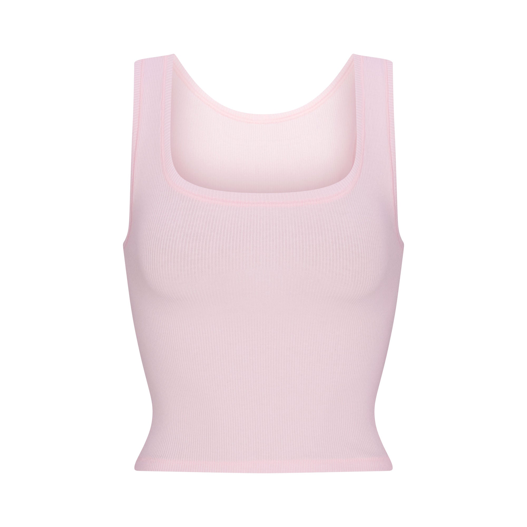COTTON RIB TANK | CHERRY BLOSSOM FLAT ON A WHITE BACKGROUND | FLT