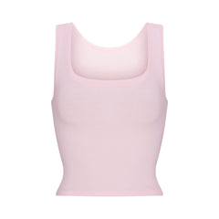 COTTON RIB TANK | CHERRY BLOSSOM FLAT ON A WHITE BACKGROUND | FLT