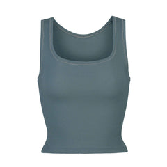 COTTON RIB TANK | KYANITE (TANKS, TOPS) LAYS FLAT ON A WHITE BACKGROUND | FLT