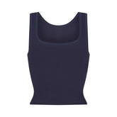 COTTON RIB TANK | NAVY FLAT ON A WHITE BACKGROUND | FLT