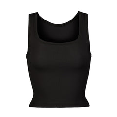 COTTON RIB TANK | SOOT (TANKS, TOPS) LAYS FLAT ON A WHITE BACKGROUND | FLT