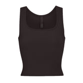 SOFT LOUNGE TANK | ONYX (TANKS, TOPS) LAYS FLAT ON A WHITE BACKGROUND | FLT