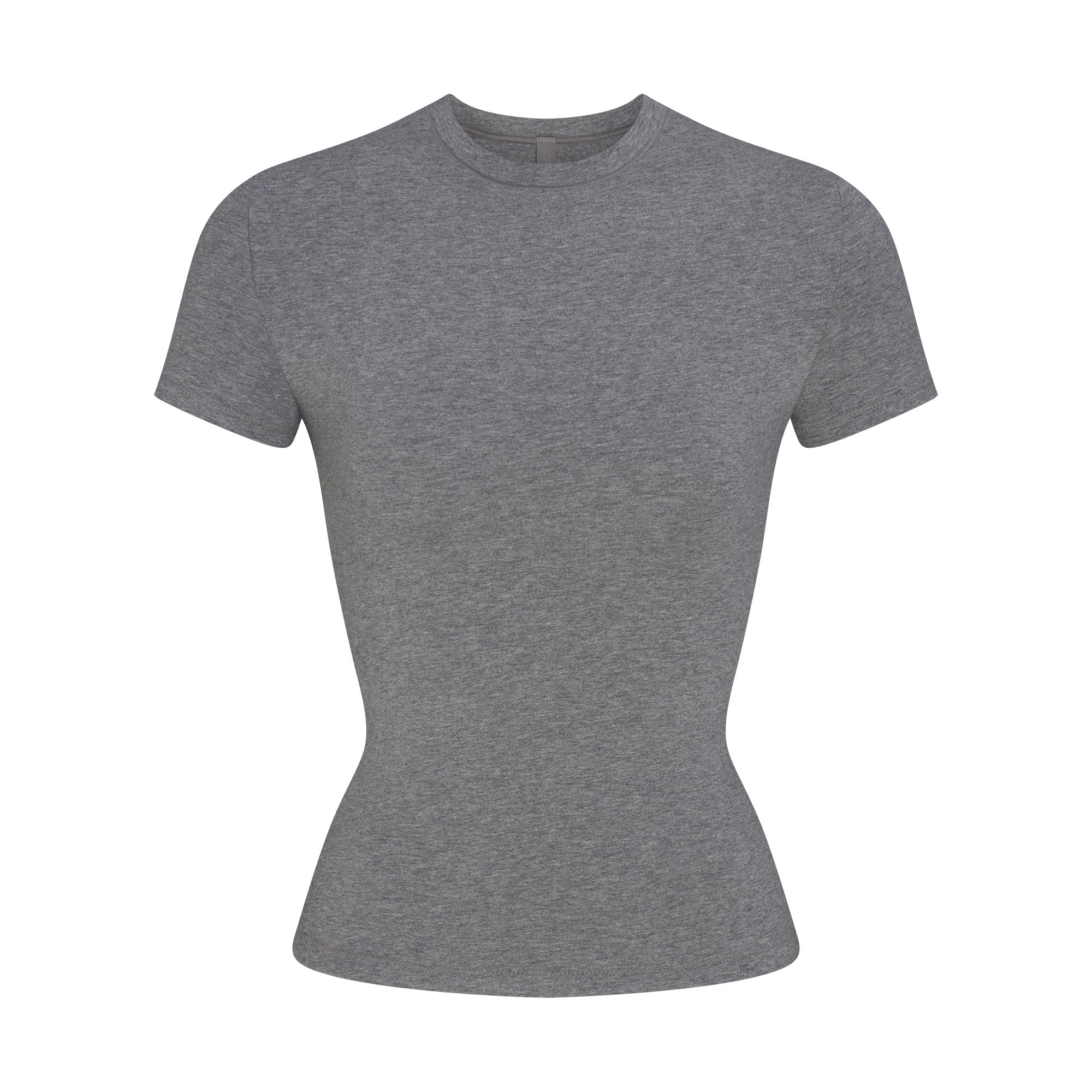 COTTON JERSEY T-SHIRT | DARK HEATHER GREY FLAT ON A WHITE BACKGROUND | FLT