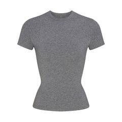 COTTON JERSEY T-SHIRT | DARK HEATHER GREY FLAT ON A WHITE BACKGROUND | FLT